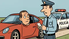 Dowcip: Porsche pędzi, radiowóz mruga…