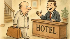 Dowcip: Gość schodzi do recepcji i mówi...