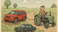 Dowcip: Im lepsza terenówka, tym dalej…