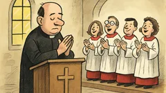 Dowcip: W niedzielę ksiądz rektor żegna się…