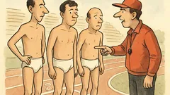 Dowcip: Rozebrali się do slipków, dla setnych