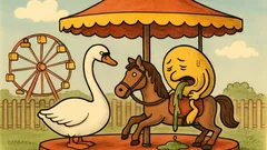 Dowcip: Łabędź i Żółtko na karuzeli