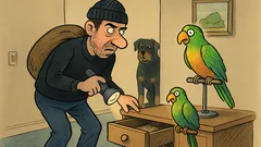 Dowcip: rabuś włamuje się, a Jezus obserwuje…