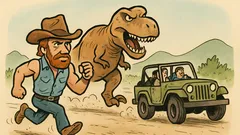 Dowcip: W Jurassic Park gonił kto kogo?