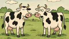 Dowcip: Stoją dwie krowy na łące