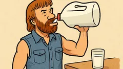 Dowcip: Chuck Norris wypija galon mleka w 45s