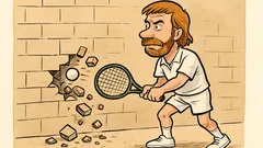 Dowcip: Chuck Norris pokonał ścianę w tenisa