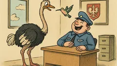 Dowcip: Struś donosi: koliber poderwał mu żonę