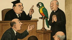 Dowcip: Papuga na sali sądowej milczy...