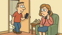 Dowcip: Facet dzwoni z toalety do żony