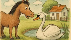 Dowcip: Koń pyta łabędzia: kiedy odpoczywasz?