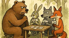 Dowcip: Miś gra w karty z lisem