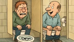 Dowcip: W toalecie coś spadło… plum!